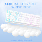 1 x RAW Customer Returns Attack Shark White Cloud Soft Comfortable Keyboard Wrist Rest, Non-Slip Ergonomic Desk Wrist Rest for Full Size Mechanical TKL Gaming Keyboard, 15.2 x 4.4 x 1.2 inch Wrist - RRP €20.18