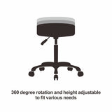 1 x RAW Customer Returns Grace Grace Height Adjustable Rolling Stool Swivel Stool With Wheels Work Stool Massage Stool Medical Chair Swivel Chair Office Stool Seat Stool Kitchen Stool No Backrest with Casters-Classic Flat, Black  - RRP €76.94