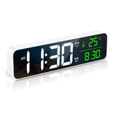 1 x RAW Customer Returns ORIA Digital LED Wall Clock, 10.5 inch LED Wall Table Clock with Date Temperature, , Time Memory, 2 Alarms, Ringtone Volume 5 Adjustable Brightness, 1.5m USB Cable no adapter White - RRP €21.99