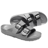 1 x RAW Customer Returns JOMIX Lightweight Summer Sandals Flat Mules Bathing Shoes Men Slides Bath Slippers Black, 43 EU, SU2232  - RRP €60.0