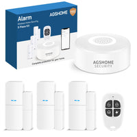 1 x RAW Customer Returns AGSHOME Complete WIFI Alarm System with 3 Window and Door Alarm, 1 Remote Control, Used for Home, Window and Door Intrusion, App Controlled Alarm System - RRP €59.0