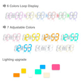 1 x RAW Customer Returns Deeyaple LED Wall Clock Digital Alarm Clock 3D Clock Dimmable Snooze USB 12 24 Hour Date Temperature Display Remote Control Night Light Living Room Kitchen Bedroom Office 38 cm Colourful  - RRP €40.33