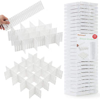 1 x RAW Customer Returns Flytianmy 40 Pieces Drawer Separators Adjustable Drawer Organizer for Underwear, Socks, Makeup, Office Supplies, White - RRP €22.07