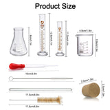 1 x RAW Customer Returns Graduated Flask in Borosilicate Glass, JESSTOLO 50ml Erlenmeyer Glass Flasks, 50ml Graduated Beaker, 10ml 5ml Graduated Cylinder, with 3 Droppers, 2 Cleaning Brushes and 2 Stirring Bar - RRP €19.99