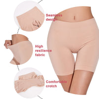 1 x RAW Customer Returns heekpek women s shorts underpants short high waist leggings slip shorts women s seamless anti chafing shorts cycling shorts boxer shorts for under skirts and dresses, black beige white, M - RRP €20.38