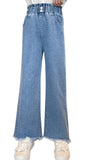 1 x RAW Customer Returns SEAUR Girls Baggy Jeans Cargo Pants Wide Leg Flared Trousers Casual Vintage Teenager Cargo Pants 120-170cm Elastic Waistband Bootcut Straight Denim Jeans Pants - 11-12 Years - RRP €32.99