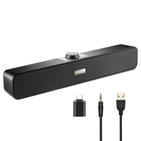 5 x RAW Customer Returns Imdwimd PC Speaker, Small Large Volume Stereo USB Soundbar, USB Powered AUX Port, Compatible with Desktop Laptop PC Game Console, Black 2024 Latest Upgrade  - RRP €89.95