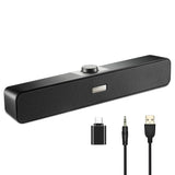 1 x RAW Customer Returns Imdwimd PC Speaker, Small Large Volume Stereo USB Soundbar, USB Powered AUX Port, Compatible with Desktop Laptop PC Game Console, Black 2024 Latest Upgrade  - RRP €17.99