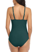 1 x RAW Customer Returns Summer Mae One Piece Maternity Swimsuit Round Neck with Button Green L - RRP €24.0