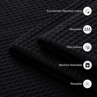 1 x RAW Customer Returns Encasa Cotton Kitchen Towels 30x30 cm Highly Absorbent and Quick Drying, Use for Hassle-Free Cleaning, Ultra-Soft Kitchen Towels Pack of 24 Black - RRP €21.98