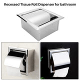 1 x RAW Customer Returns Tiamu built-in toilet paper holder made of stainless steel, wall toilet paper holder with lid, modern paper dispenser dustproof and waterproof, concealed tissue roll dispenser for hotels, bathrooms - RRP €21.17