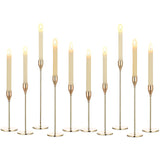 1 x RAW Customer Returns Set of 10 Gold Candle Holders, Taper Candle Holders, Tall Candle Holders, Dinner Candle Holders for Christmas, Wedding, Anniversary, Living Room, Table, Housewarming, Party, Fireplace, Decorations - RRP €57.98