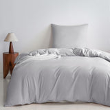 1 x RAW Customer Returns MR HM bed linen 135x200 2-piece light grey - microfibre duvet cover 135x200 cm set with pillowcase 80x80 cm - comfortable and soft duvet cover for all seasons with zipper - RRP €18.99