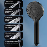 1 x RAW Customer Returns Shower head with hose, 7 modes shower shower head water saving, shower head with 1.5m shower hose and shower head holder, hand shower shower head, no drilling black  - RRP €15.12