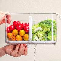 1 x RAW Customer Returns Sanno Refrigerator Organizer with Lid, 2-Pack Stackable Kitchen Storage Box Set with Lid Kitchen Organizer for Vegetables, Berries, Meat - RRP €33.26