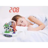 1 x Brand New Lexibook Disney Toy Story Buzz Woody Radio Clock Projector, Night Light, Project the Time on the Ceiling, Sound Effects, Battery Operated, White Green, RP505TS - RRP €49.54