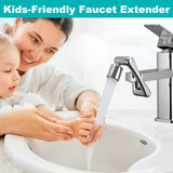 1 x RAW Customer Returns 1440 Bathroom Faucet Rotatable Attachment, Sputar Basin Faucet Gadget Faucet Extension Aerator Faucet Filter Water Filter Bathroom, Silver 1 Modes - RRP €16.99