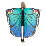 1 x Brand New Butterfly wings, women s butterfly costume, butterfly wings adult poncho cape, 168 135cm, soft and breathable, for Christmas and Halloween party blue green - RRP €18.14