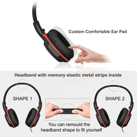 1 x RAW Customer Returns SIMOLIO 2 pack of headphones with cable, over-ear headphones with MIC for children, boys, girls, teenagers, wired headphones for school, computer, tablet, with music sharing connection - RRP €37.3