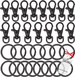 3 x Brand New 30pcs Keychain Hooks with Key Rings, Twist Locks, Lanyard, Snap Hooks, Metal Snap Clasps, Keychain for Lanyard Clip, Jewelry Making, Crafting - RRP €24.51