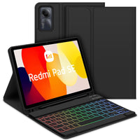 1 x RAW Customer Returns GOOJODOQ Illuminated Keyboard Case Compatible with Xiaomi Redmi Pad SE 2023- Italian, Nero - RRP €69.99