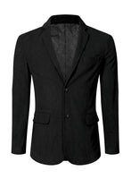 1 x RAW Customer Returns Elegancity Men s Corduroy Suit Jacket Black Retro Jacket Leisure Blazer Regular Fit Winter Jackets with 3 Pockets XXXL - RRP €50.41