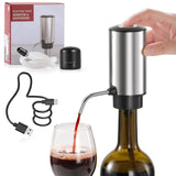 1 x RAW Customer Returns ZOYIDOUX Electric Wine Pourer, Stainless Steel Rechargeable Wine Dispenser with USB Cable and Lockable Wine Stopper, Gifts for Wine Lovers - RRP €22.43