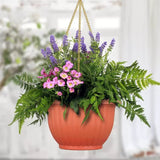 1 x RAW Customer Returns BEST FREE X3 Large Outdoor Hanging Pots. Large Outdoor Plant Pots with Drain, Chains and Hook. Hanging pot holder for decorating the garden, terrace, balcony. - RRP €23.59