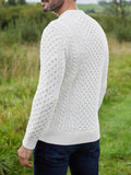 1 x RAW Customer Returns Cicy Bell Men s V-Neck Long Sleeve Sweater Classic Fine Knitted Sweater White M - RRP €36.29