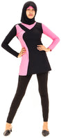 5 x RAW Customer Returns Musuly Black Pink Burkini Swimsuit Combination With Veil 42  - RRP €189.95