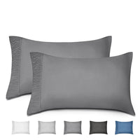 3 x Brand New Qidordour Set of 2 Cushion Covers 40 x 80 cm, Anthracite Color, Folded Design, Breathable Cushion Cover, Soft and Comfortable - RRP €68.4