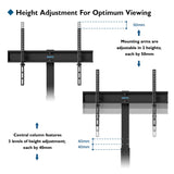 1 x RAW Customer Returns BONTEC Universal Floor TV Stand for 30-70 Inch Plasma LED OLED LCD TV, Height Adjustable, Floor TV Stand with 2-Level Tempered Glass Shelves, up to 40 Kg, VESA MAX. 600x400mm - RRP €56.24