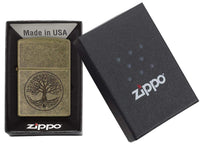 1 x RAW Customer Returns Zippo lighter motif Tree of Life antique brass - RRP €50.27