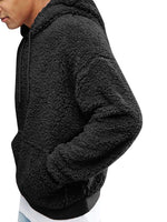 1 x RAW Customer Returns Gemijacka Men s Teddy Fleece Hoodie with Pockets, Black, M - RRP €25.87