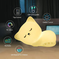 1 x RAW Customer Returns YOTOZU Kids Night Light, LED Night Light for Baby, USB Rechargeable, Warm White and 7 Color Breathing Modes, for Children Baby Kids Christmas Gifts - RRP €23.95