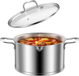 1 x RAW Customer Returns Lio SHAAR pot 24cm cooking pot 5 liters, premium 3-layer stainless steel, with glass lid steam hole, internal scale, pouring spout, uncoated, oven-safe, dishwasher-safe - RRP €39.99