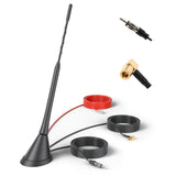 1 x RAW Customer Returns RED WOLF car antenna DAB antenna with 5 m extension cable roof antenna FM AM DIN male car radio antenna SMB adapter booster amplifier for FM AM radio Blaupunkt Sony Pioneer - RRP €36.29