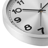 1 x RAW Customer Returns Plumeet Wall Clock, 30cm Battery Operated Wall Clock with Silver Aluminum Frame, Non-Ticking, Silent Metal Wall Clocks, Decorative Kitchen, Living Room, Bedroom - RRP €19.99