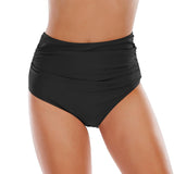 1 x RAW Customer Returns Durio Women s Bikini Bottoms Swimming Trunks High Waist Swimming Shorts Tummy Control Sexy Hot Pants with Pleats High Waist Black 38 Tag Size M  - RRP €21.07