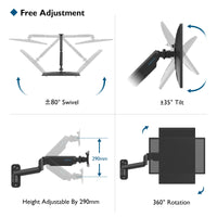 1 x RAW Customer Returns BONTEC 13-42 inch monitor wall mount with VESA extension kit for PC monitor TV up to 8 kg, fully adjustable gas spring, tiltable rotatable, height adjustable, max VESA 200x200 mm - RRP €42.99