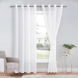 1 x RAW Customer Returns DWCN Sheer Sheer Voile Curtain with Eyelets 2 Pieces for Living Room Bedroom 240 x 140 cm H x W  - RRP €22.49