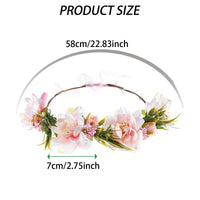 1 x Brand New Flower Garland Bridal Flower Crown Hairband Wedding Ceremony Festival Beach Pink - RRP €18.0