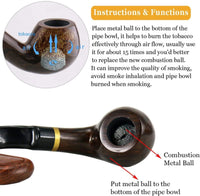 1 x RAW Customer Returns Joyoldelf Wooden Smoking Pipe Set, Bent Ebony Smoking Pipe with Pipe Holder, Smoking Accessories Wrapped with Gift Box - RRP €25.99