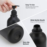 3 x Brand New Segbeauty Soap Dispenser Black Matt, Pack of 3 500 ml Shampoo Dispensers for Shower, Shampoo Bottles for Filling with Labels, Refillable Soap Dispenser Plastic for Kitchen Bathroom - RRP €73.74