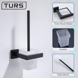 1 x RAW Customer Returns Turs Bathroom Bath Toilet Brush with Holder Storage Organizer Stylish Metal Brush Holder SUS 304 Stainless Steel Rustproof Wall Mount, Matte Black, A7009BK - RRP €34.84