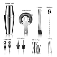 1 x RAW Customer Returns Cocktail Shaker, Cocktail Set Gift, Premium Boston Shaker 800ML600ML Gift Set, Cocktail Shaker Bar Accessory Set, Cocktail Shaker Stainless Steel, Shaker for Cocktails Mixer Spoon 12 Piece Bartender - RRP €27.22