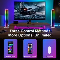 1 x RAW Customer Returns Smart mirror LED light bar, 3D Bluetooth RGBIC LED TV backlight, APP Remote Control gaming lamp sync with music, LED play light bar for TV PC gaming movies room decoration  - RRP €28.36