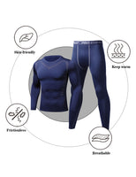 1 x RAW Customer Returns Terecey Men s Thermal Clothing Extreme Cold Functional Thermal Underwear Set Motorcycle Thermal Clothing Round Neck Men s Thermal T-Shirt for Running Skiing Cycling - RRP €26.77