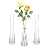 1 x RAW Customer Returns Hewory Modern Flower Vase Set of 3 Glass Vases, 24 cm Vase, Slim Vases, Glass Flower Vase for Table, Glass Vase, Handmade Tulip Vase for a Rose for Wedding, Table, , Dining Table Home - RRP €24.98