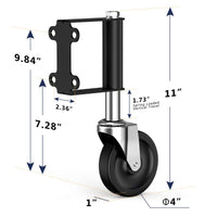 1 x RAW Customer Returns Ronlap Gate Wheels for Wooden Gate, Gate Roller Wheel Spring Loaded for Metal Tube Swing Gate, Fence Gate Wheel for Gates, Heavy Duty, Outdoor Vinyl Gate Rollers Kit, 100kg Capacity, 10cm, Black - RRP €20.03